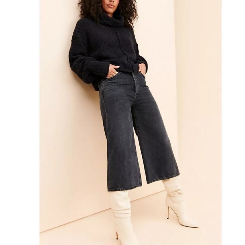 Citizens of Humanity Emily Organic Cotton Relaxed Culotte Cropped Wide-Leg Jeans